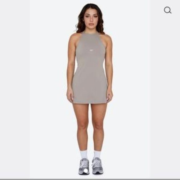 SET Active womens Taupe casual sport Activewear dress skort open back size small - Picture 2 of 11